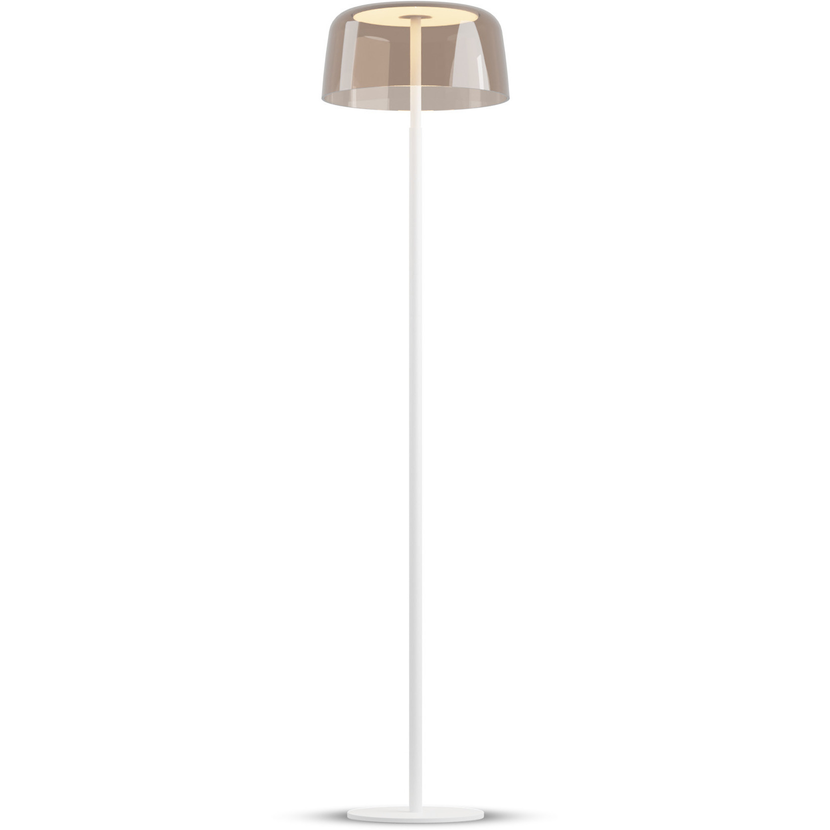 Yurei 51.5 inch 14.00 watt Matte White Floor Lamp Portable Light in Acrylic Tea Brown
